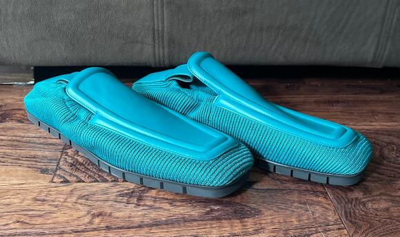 $1095 NIB Bottega Veneta Men\'s Green Leather Textile Slip-On Loafers 42(9) main image 10
